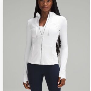 White hooded define jacket